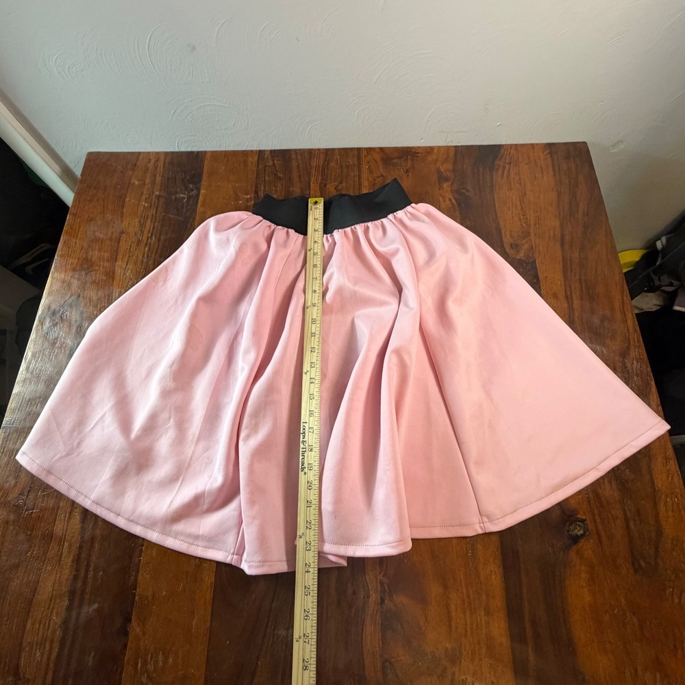 Spirit Halloween Pink Poodle Skirt 50s Sock Hop Costume Sequin Appliqué SM - Picture 4 of 8